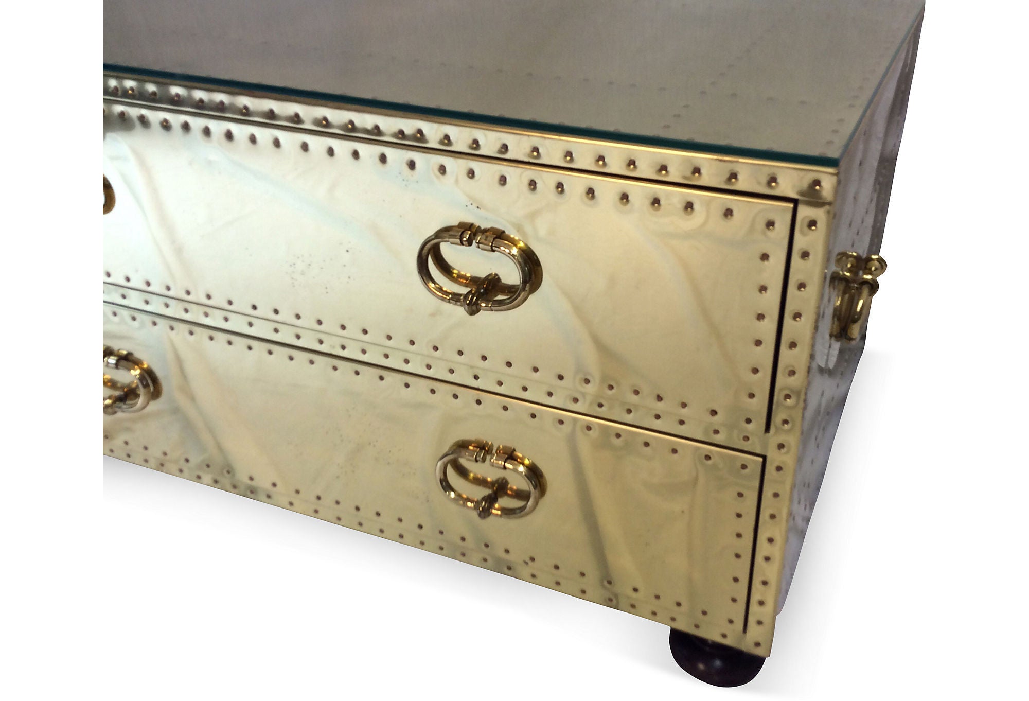 Vintage Brass Two Drawer Trunk