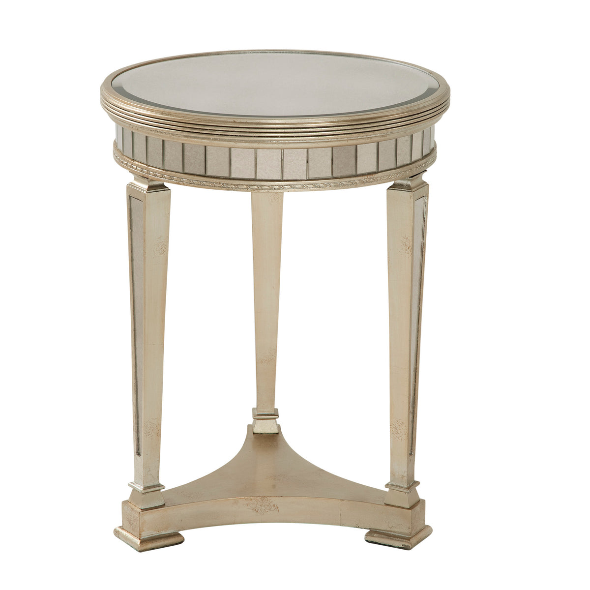 Borghese Round Mirrored End Table