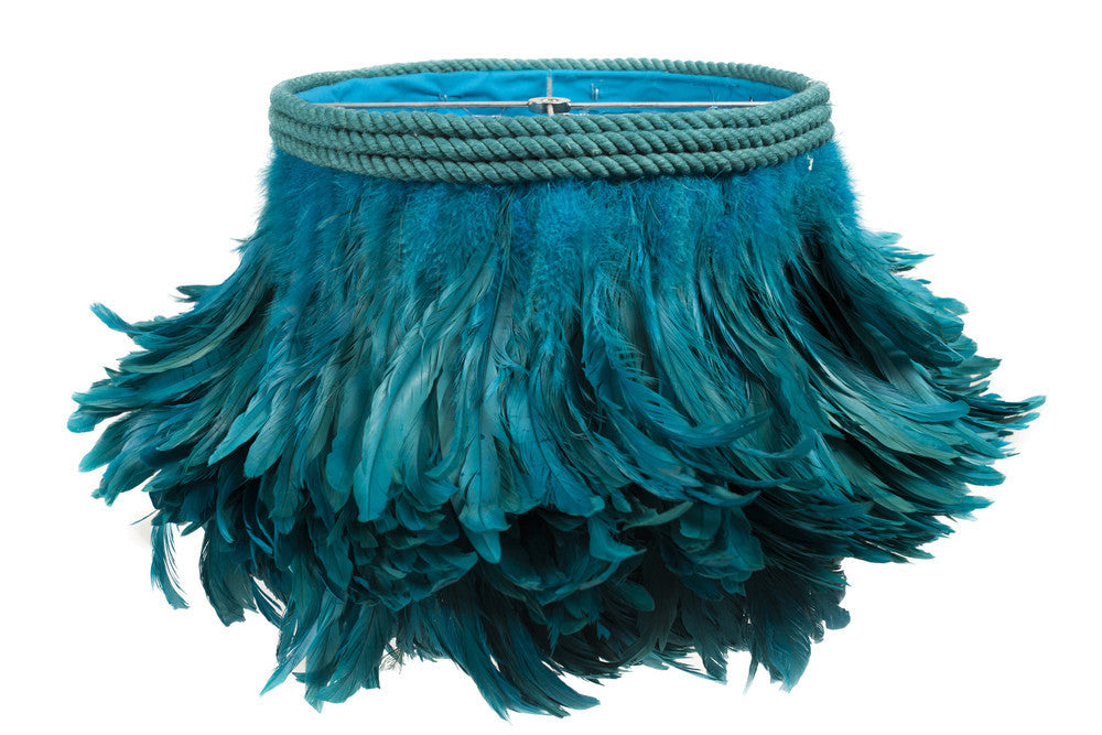 Teal Feather Chandelier