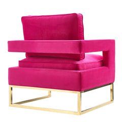 Eva Velvet Rose Cube Chair