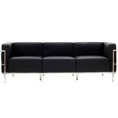 Kat Black Leather Sofa