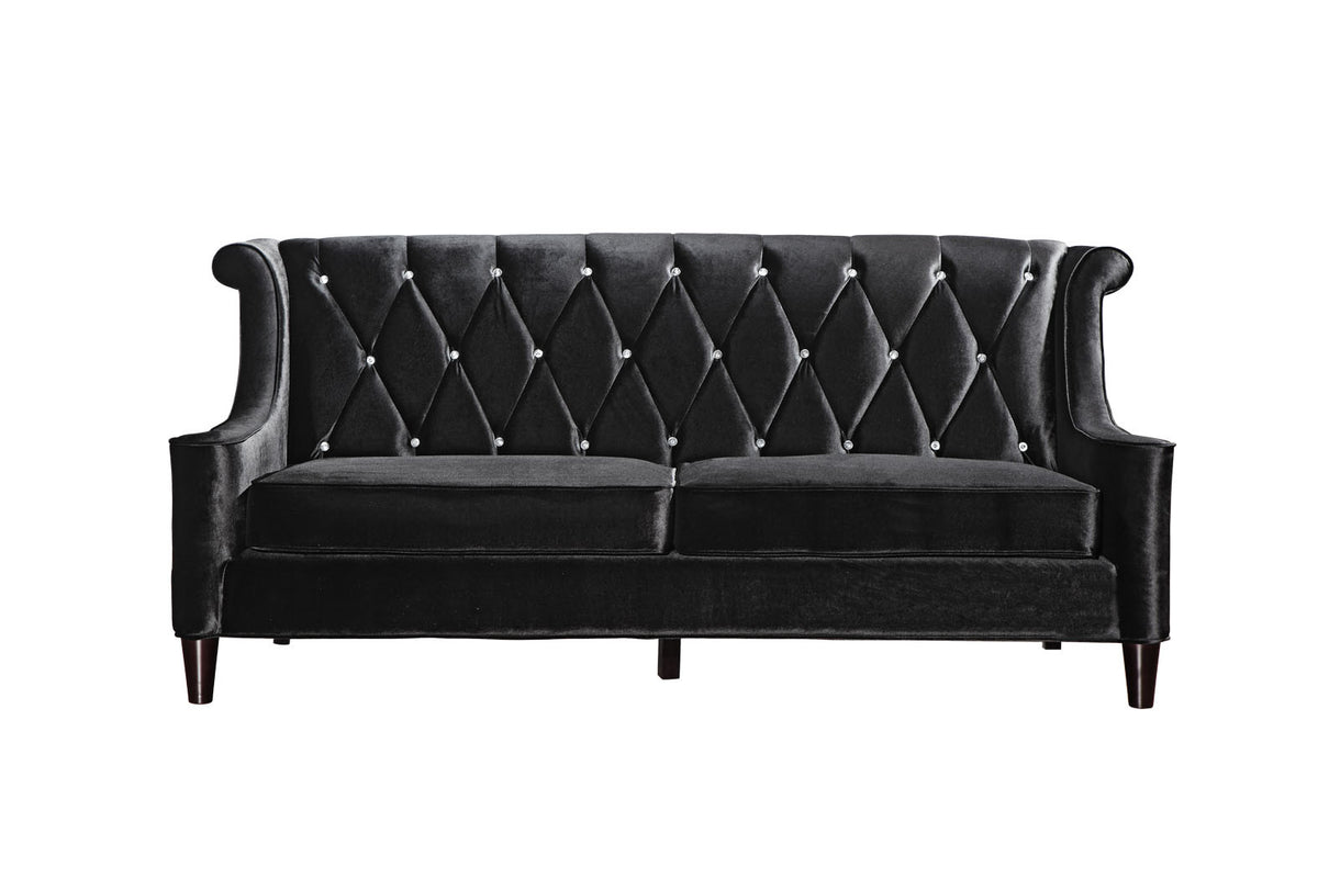 Barrister Velvet Sofa in Black