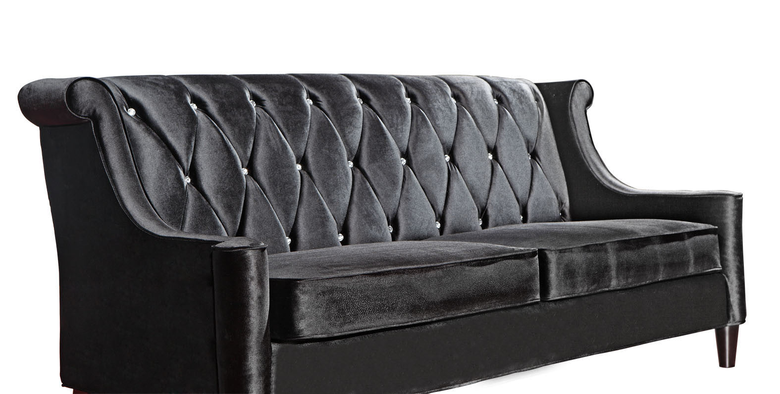 Barrister Velvet Sofa in Black