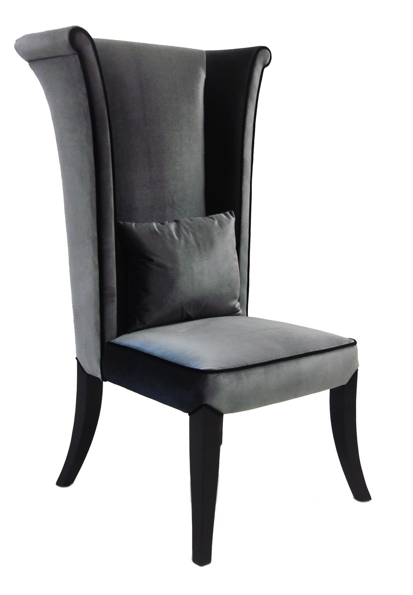 Mad Hatter Velvet Dining Chair in Grey