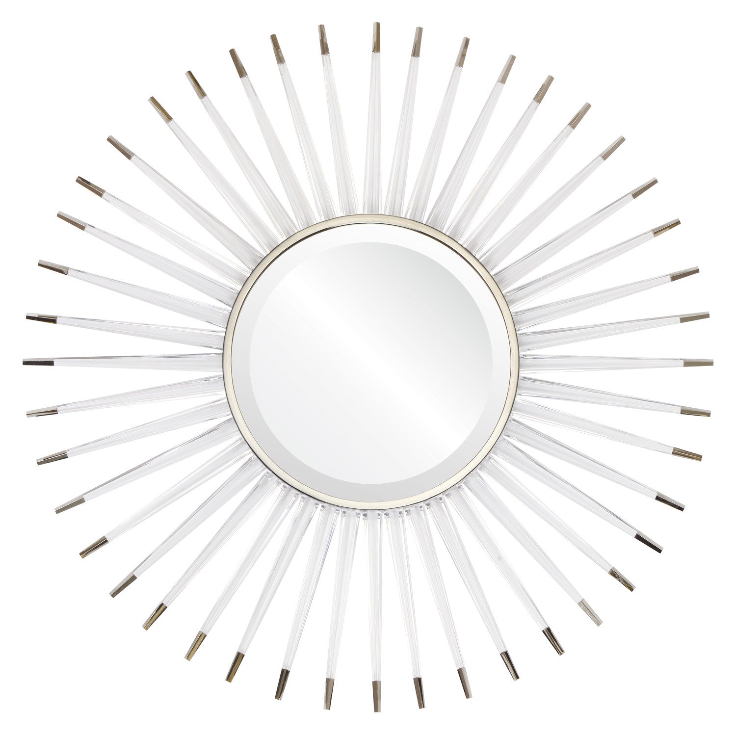 Liana Acrylic Sunburst Mirror - Nickel