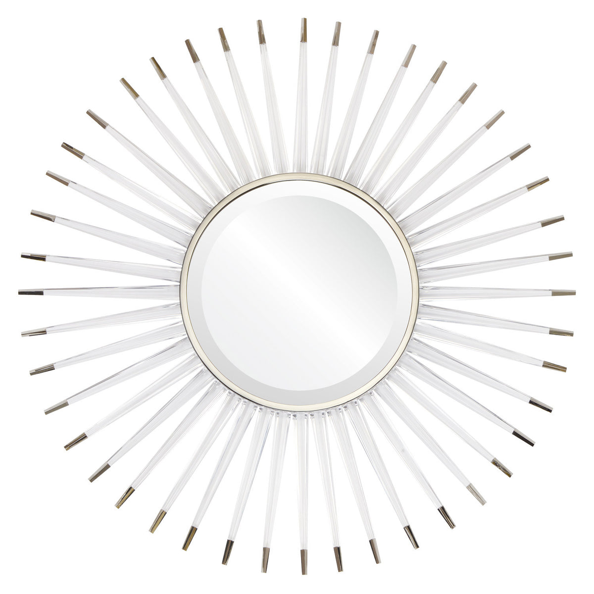 Liana Acrylic Sunburst Mirror - Nickel