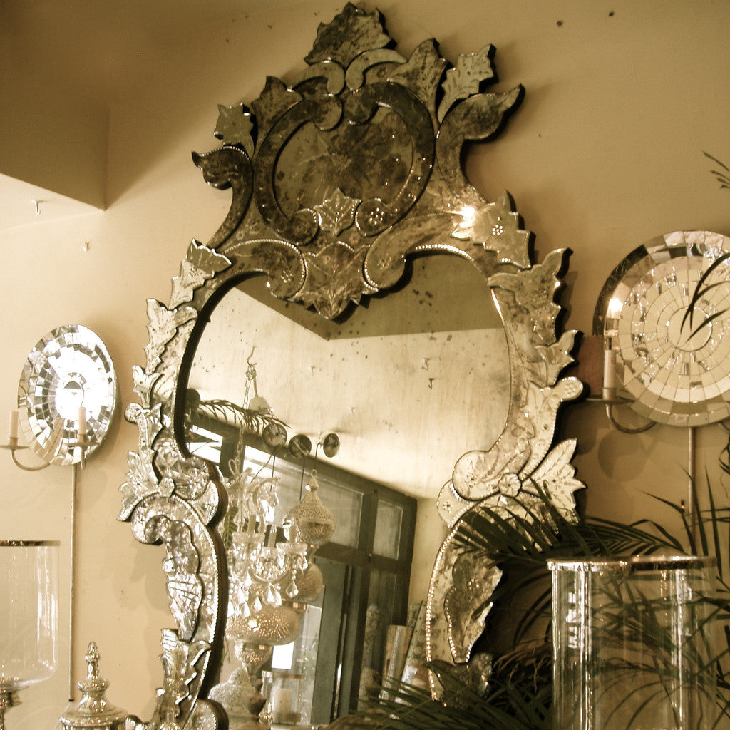 Palace Antiqued  Large Venetian Mirror