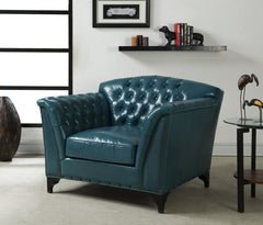 Jamison Peacock Leather Chair