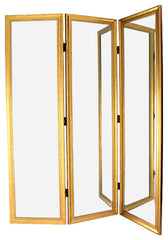 Angie Mirrored Room Divider in Gold