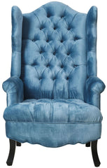 Madison Velvet Wingback Chair - Blue