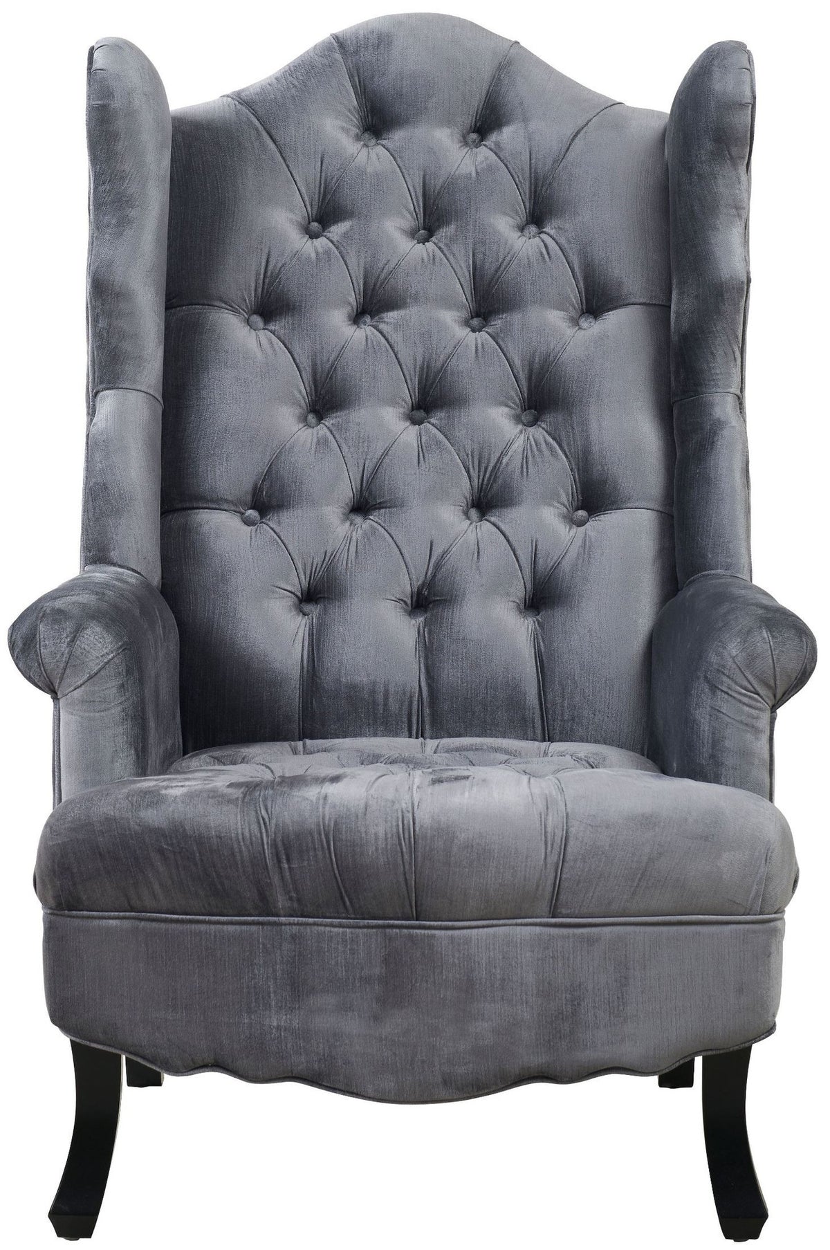 Madison Velvet Wingback Chair - Grey
