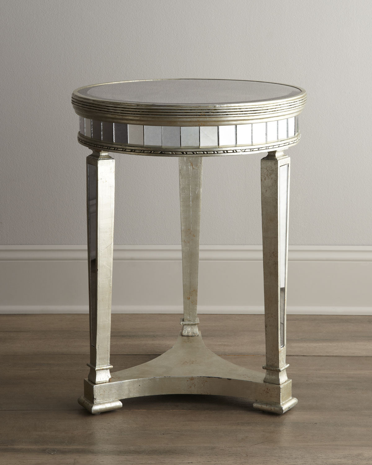 Borghese Round Mirrored End Table