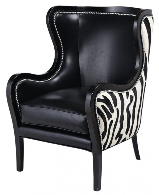 Brie Zebra Wingback Chair